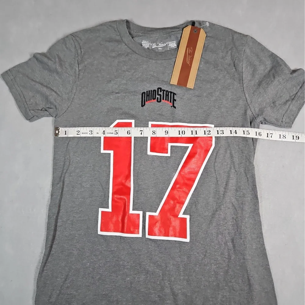 The Victory Ohio State Carnell Tate #17 Youth Gray T Shirt Size Small NWT